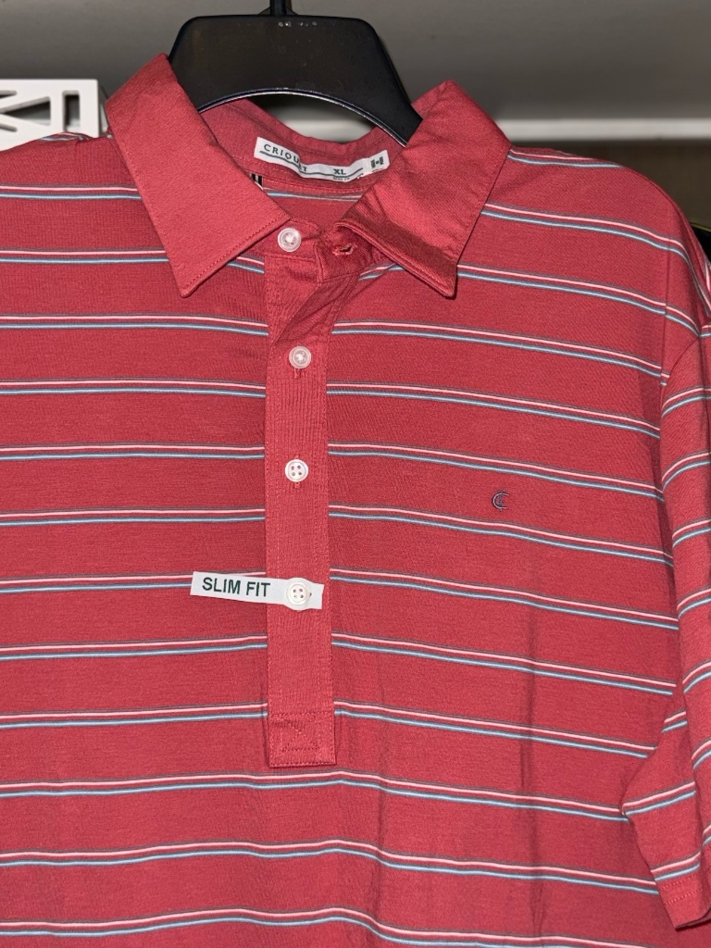 Criquet Men’s Stripe Slim Fit Polo Shirt SZ XL NWT - Picture 4 of 6